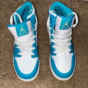 Jordan Kids High-Top Sneakers - White & Teal